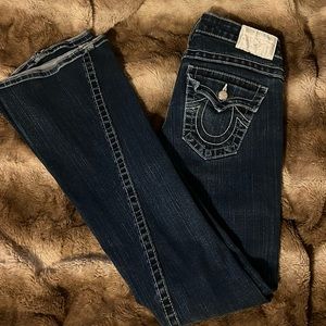 Size 26 True Religion Flare Jeans with Sequin Buttons